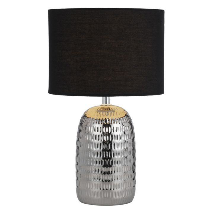 SEVIA Ceramic Table Lamp - Silver/Black