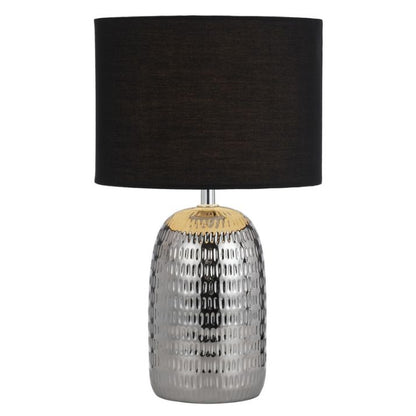 SEVIA Ceramic Table Lamp - Silver/Black