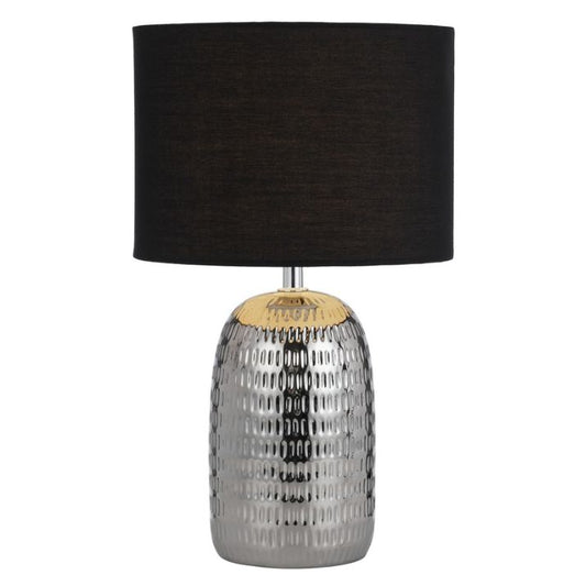 SEVIA Ceramic Table Lamp - Silver/Black