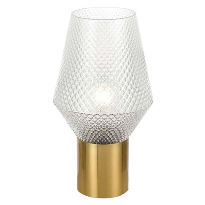 RENE Table Lamp - Clear/Antique Gold
