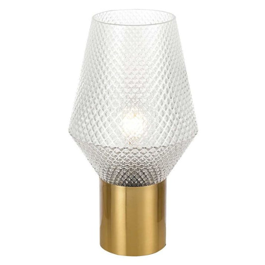 RENE Table Lamp - Clear/Antique Gold