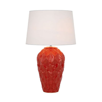 MADRID Ceramic Table Lamp - Red/White