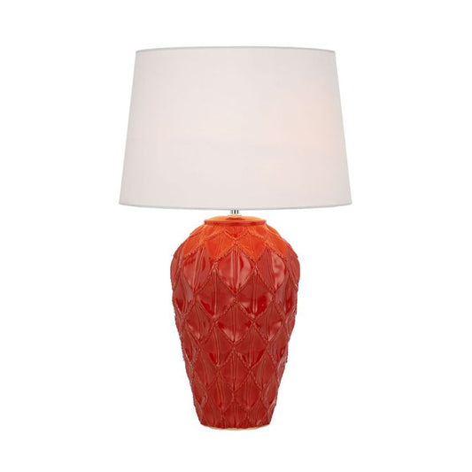 MADRID Ceramic Table Lamp - Red/White