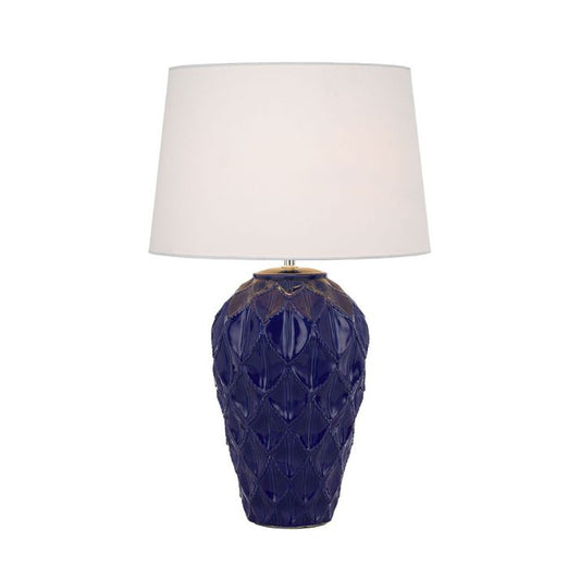 MADRID Ceramic Table Lamp - Blue/White