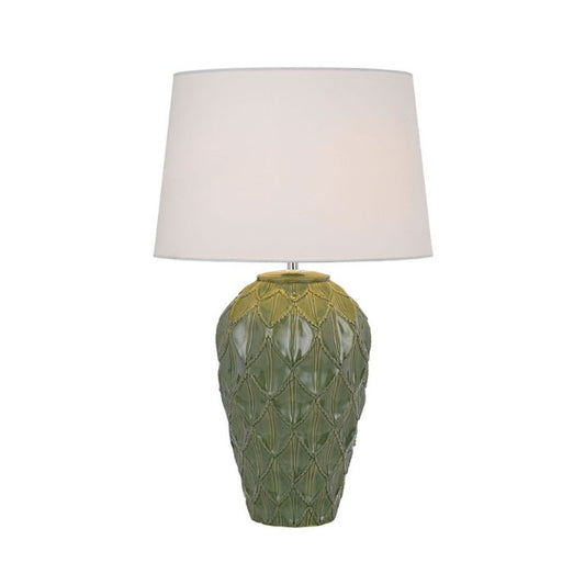MADRID Ceramic Table Lamp - Green/White