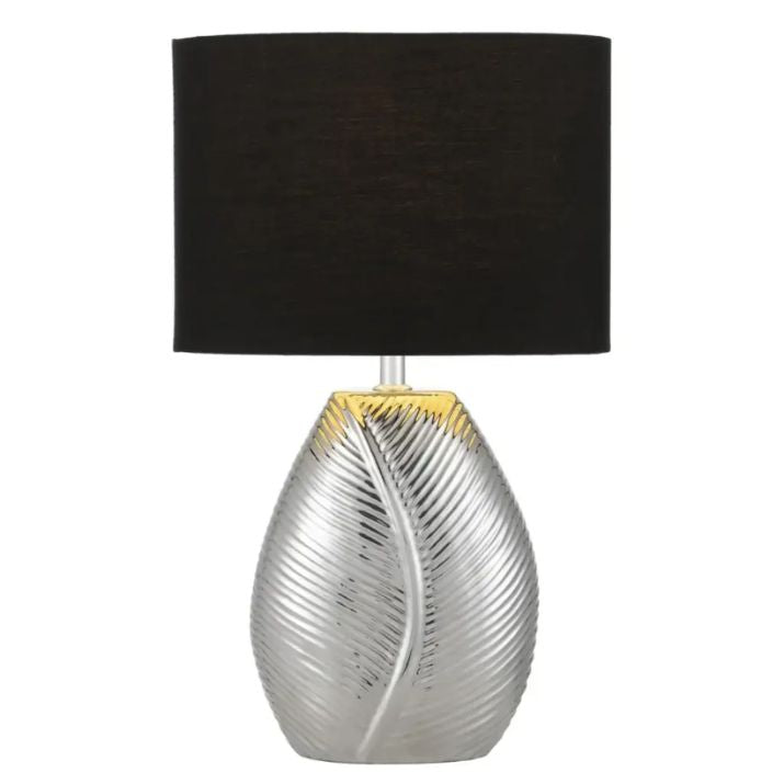 KLEE Ceramic Table Lamp - Chrome/Black