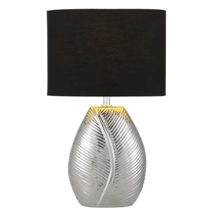KLEE Ceramic Table Lamp - Chrome/Black