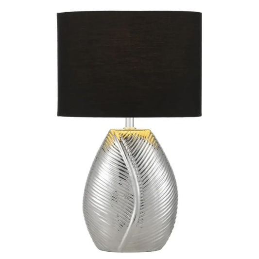 KLEE Ceramic Table Lamp - Chrome/Black