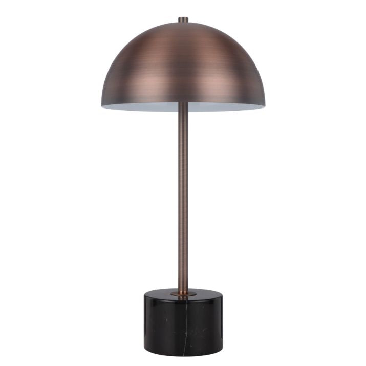 DOMEZ Table Lamp - Black Marble/Bronze