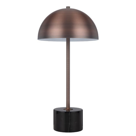 DOMEZ Table Lamp - Black Marble/Bronze