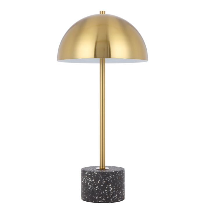 DOMEZ Table Lamp - Black Terrazzo/Antique Gold