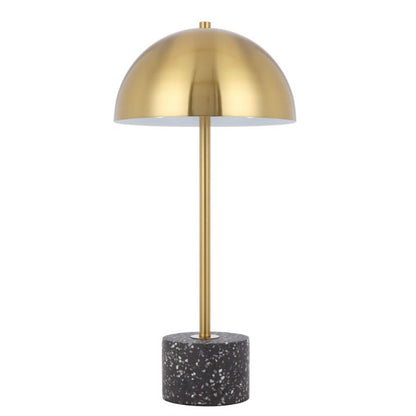DOMEZ Table Lamp - Black Terrazzo/Antique Gold