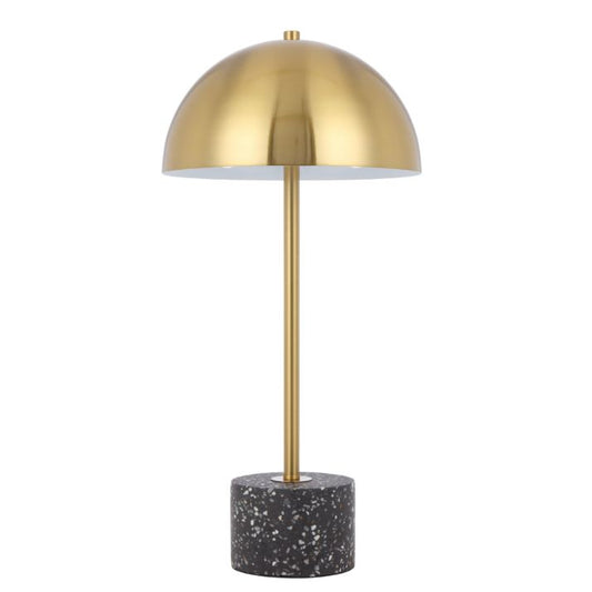 DOMEZ Table Lamp - Black Terrazzo/Antique Gold