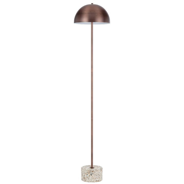 DOMEZ Floor Lamp - White Terrazzo/Bronze