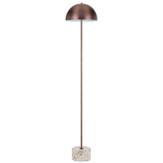 DOMEZ Floor Lamp - White Terrazzo/Bronze
