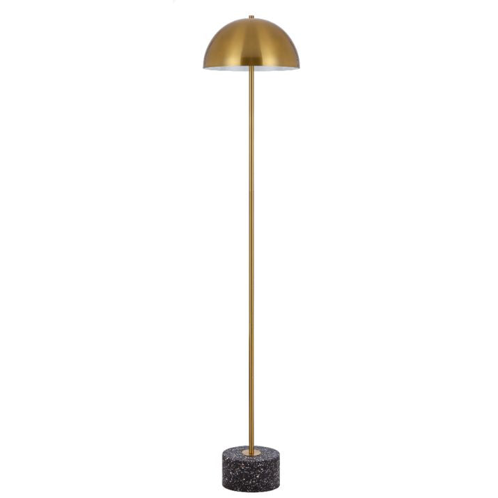 DOMEZ Floor Lamp - Black Terrazzo/Antique Gold