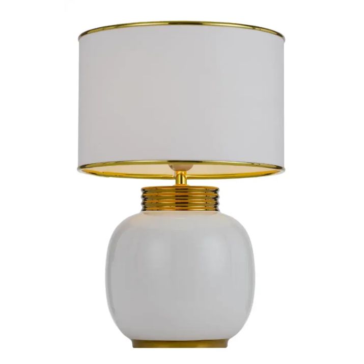 DAVILA Ceramic Table Lamp - White/Gold