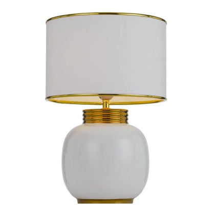 DAVILA Ceramic Table Lamp - White/Gold