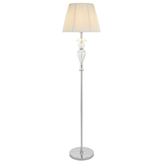 CADIZ Floor Lamp - Chrome/White
