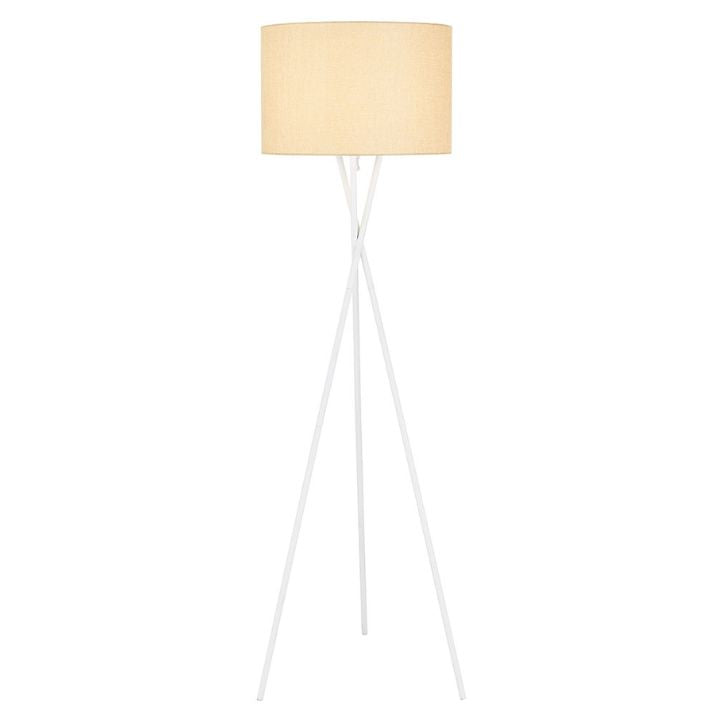 DENISE Floor Lamp - White/Wheat