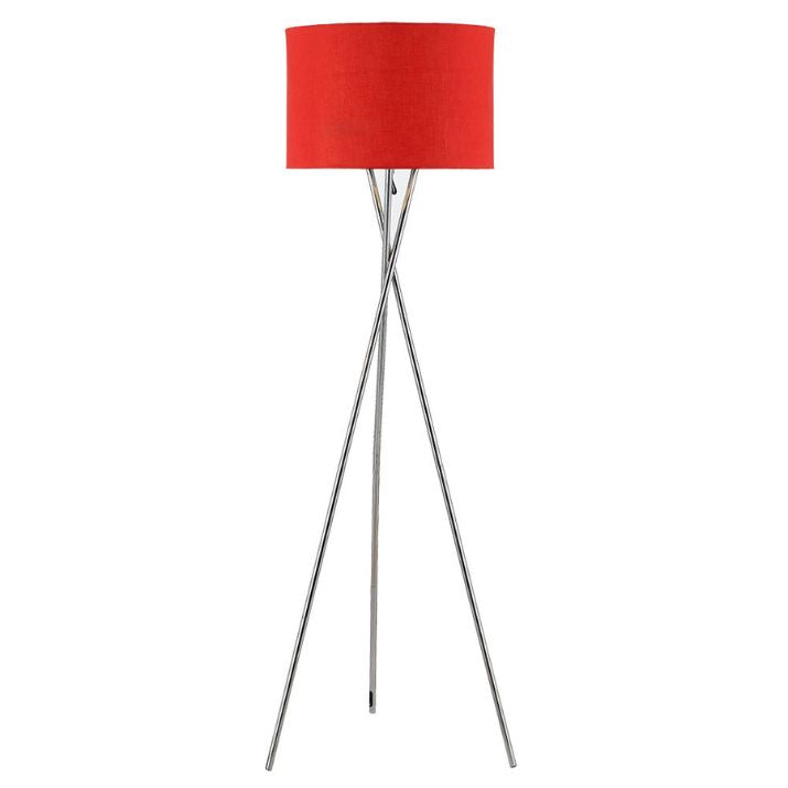 DENISE Floor Lamp - Chrome/Red