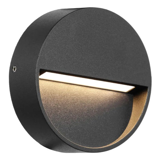 MUSAN Round LED Step Wall Light - Black