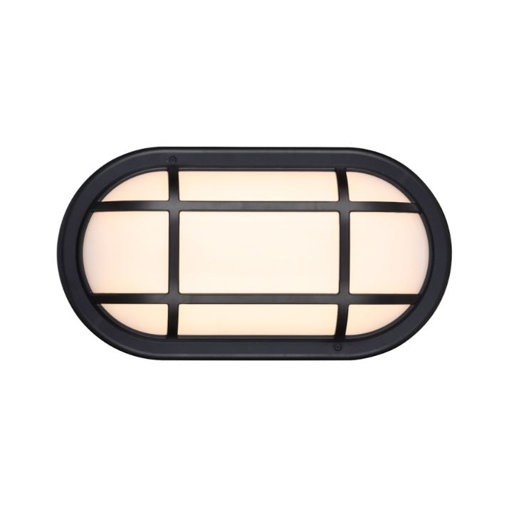 KELO Oval Bunker LED Light - Black/Opal Matt