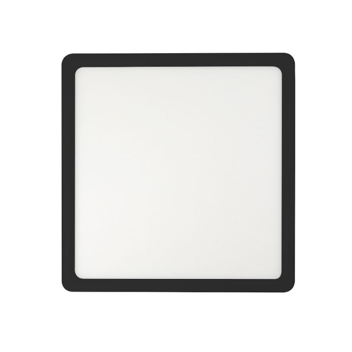 LUNOS 30CM 24W 3CCT Square LED Oyster Dimmable Ceiling Light - Black