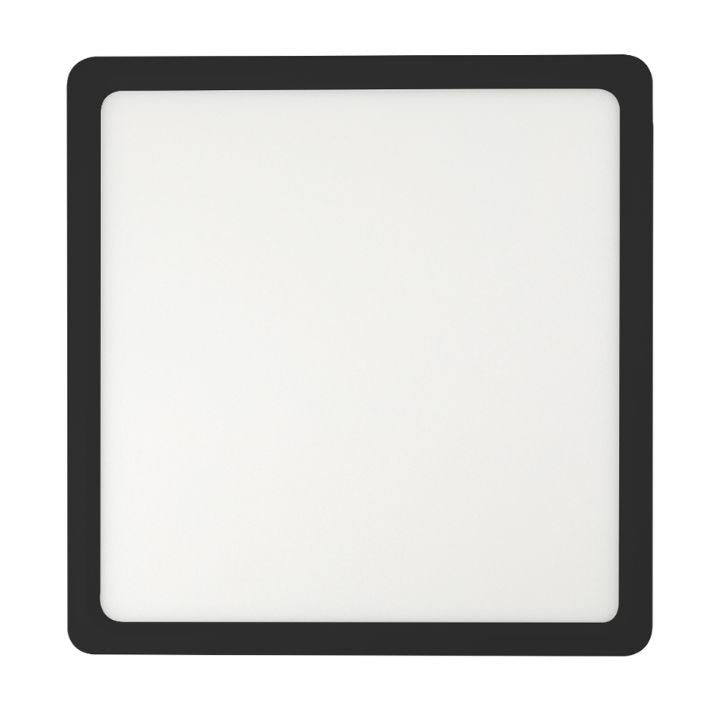LUNOS 40CM 30W 3CCT Square LED Oyster Dimmable Ceiling Light - Black