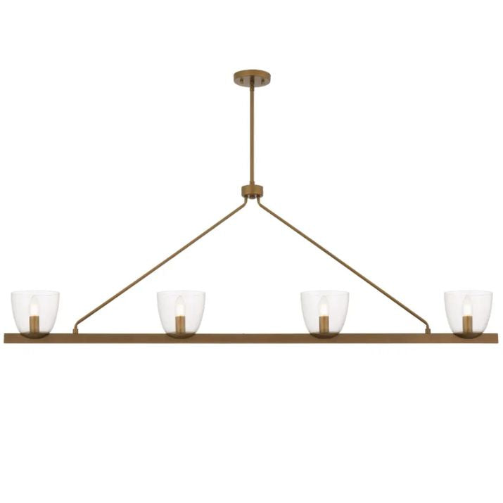 RADAM 4 Light Bar Pendant Light - Vintage Brass