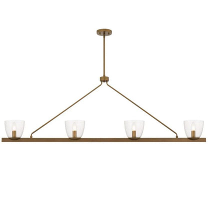 RADAM 4 Light Bar Pendant Light - Vintage Brass