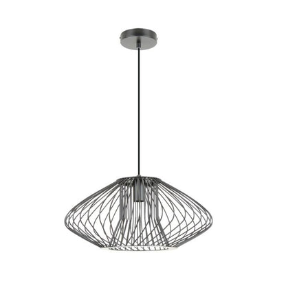PARRILLA: Interior Oval Cage Iron Pendant Lights OD440mm - Matte Black