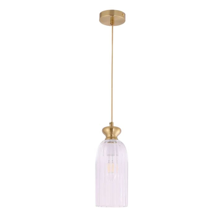 SINO: Interior Ellipse Brass Highlight and Clear Glass Shade Pendant Lights