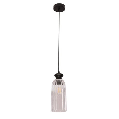 SINO: Interior Ellipse Black Highlight and Clear Glass Shade Pendant Lights