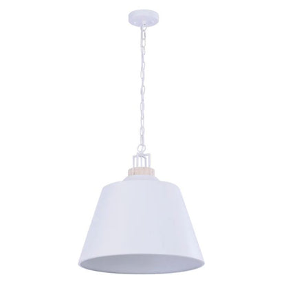 CLOCHE: Interior Metal WHITE Shade with Travertine Highlight Bell Shape Pendant Lights
