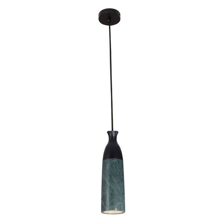 MARMOL: Interior Marble Cylinder Pendant Lights - Green Marble