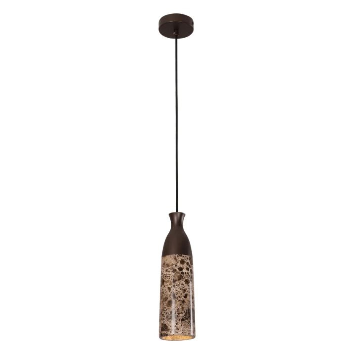 MARMOL: Interior Marble Cylinder Pendant Lights - Brown Marble
