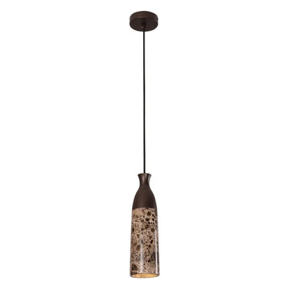 MARMOL: Interior Marble Cylinder Pendant Lights - Brown Marble