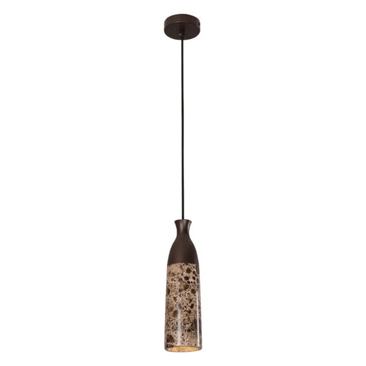 MARMOL: Interior Marble Cylinder Pendant Lights - Brown Marble