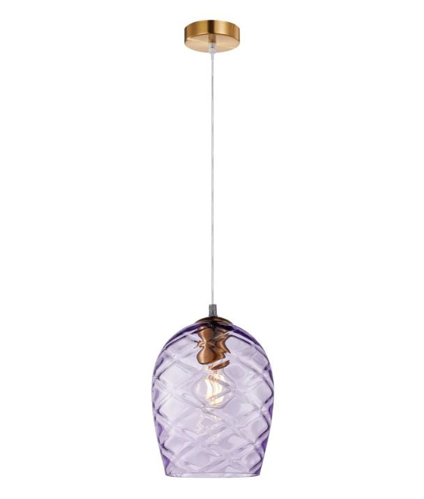 NETA: Interior PURPLE Wine Glass Shade Segmented Pendant Lights