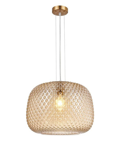 LABU: Interior Dome Glass with Segments Pendant Lights - AMBER