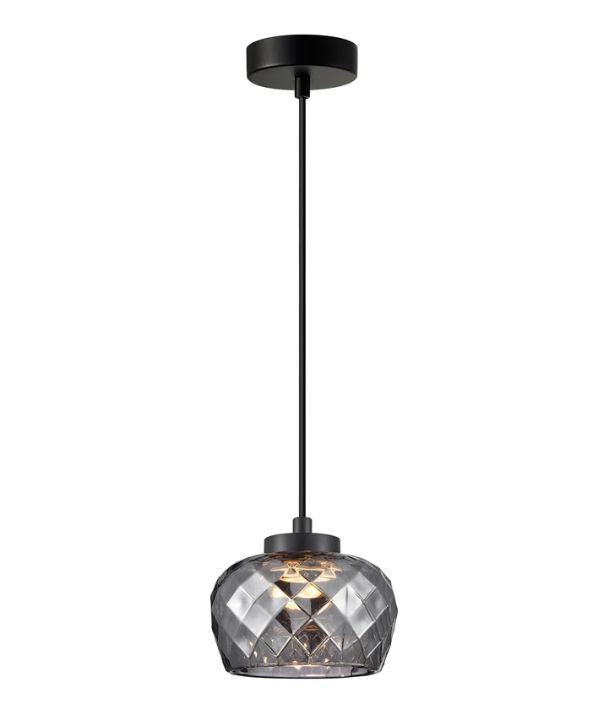 CARAMELLE: Interior LED Tri-CCT Glass Pendant Light - Smokey Black