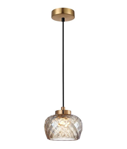 CARAMELLE: Interior LED Tri-CCT Glass Pendant Light - Amber
