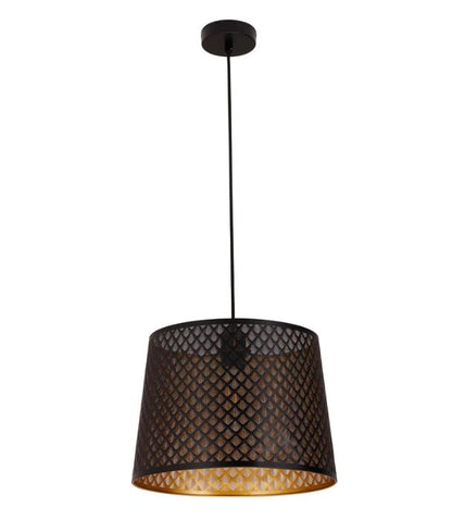 PENSHADE: Interior Slanted with Geometry Pattern Laser Cut Pendant Lights - Black