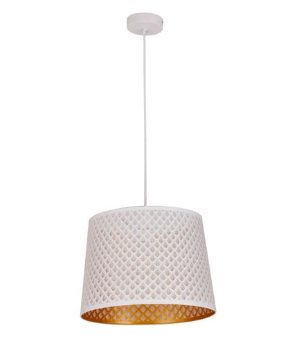 PENSHADE: Interior Slanted with Geometry Pattern Laser Cut Pendant Lights - White