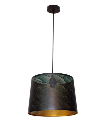 PENSHADE: Interior Slanted with Honeycomb Pattern Laser Cut Pendant Lights - Black