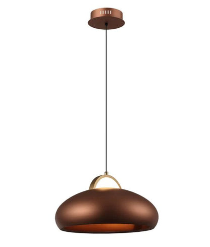 KUPOL: Interior LED Tri-CCT Dome with Brass Highlight Pendant Lights - Coffee
