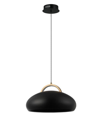 KUPOL: Interior LED Tri-CCT Dome with Brass Highlight Pendant Lights - Black