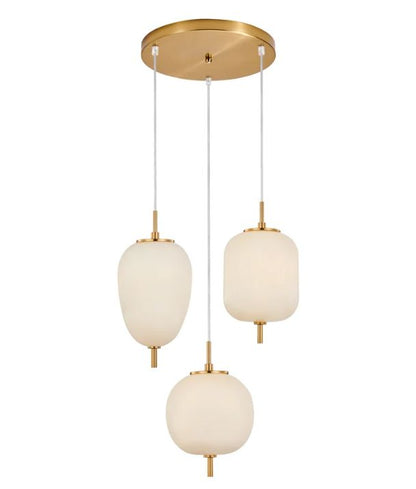 PINO: Interior Opal Matte Mirror Finish Pendant Lights