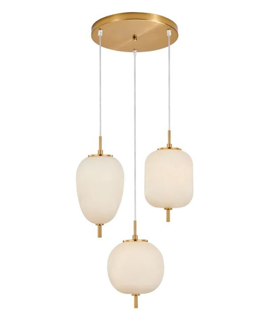 PINO: Interior Opal Matte Mirror Finish Pendant Lights